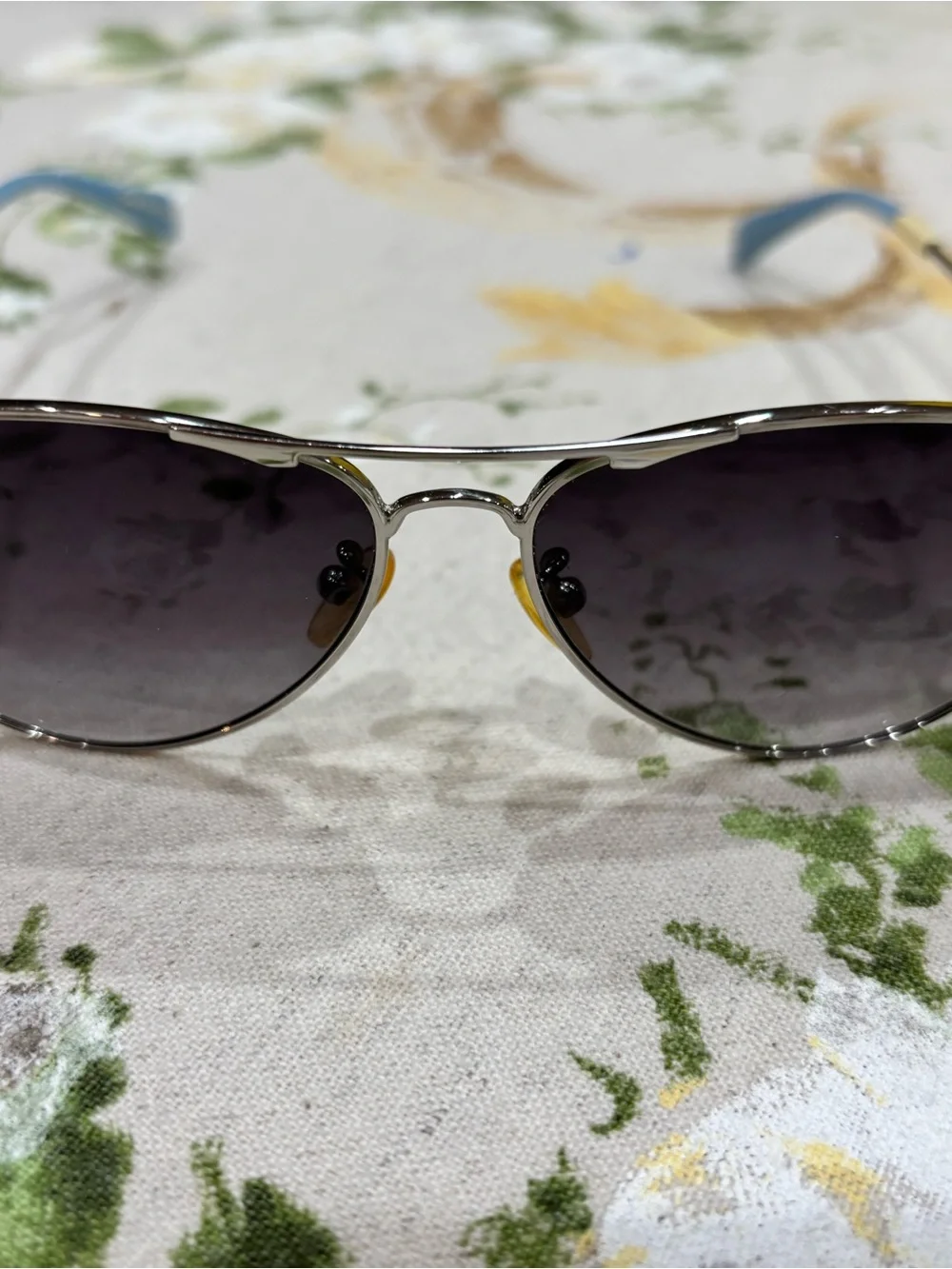 Toms Silver Frame Sunglasses with Black Gradient Lenses